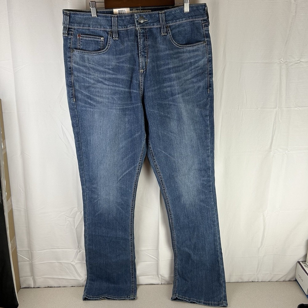 Justin Jeans A2 High Rise Bootcut Blue Denim Stretch‎ Womens Size 33R 38x34